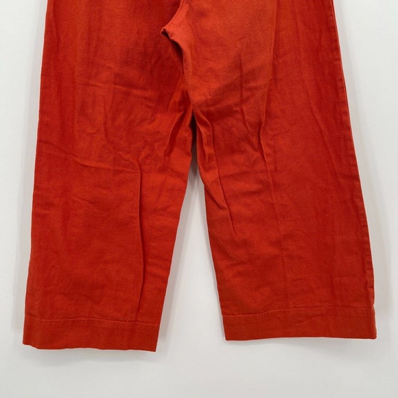 Esby Apparel Pants Women's 6 Orange Cotton Canvas Wide Leg High Rise Boho 70s - Picture 7 of 11